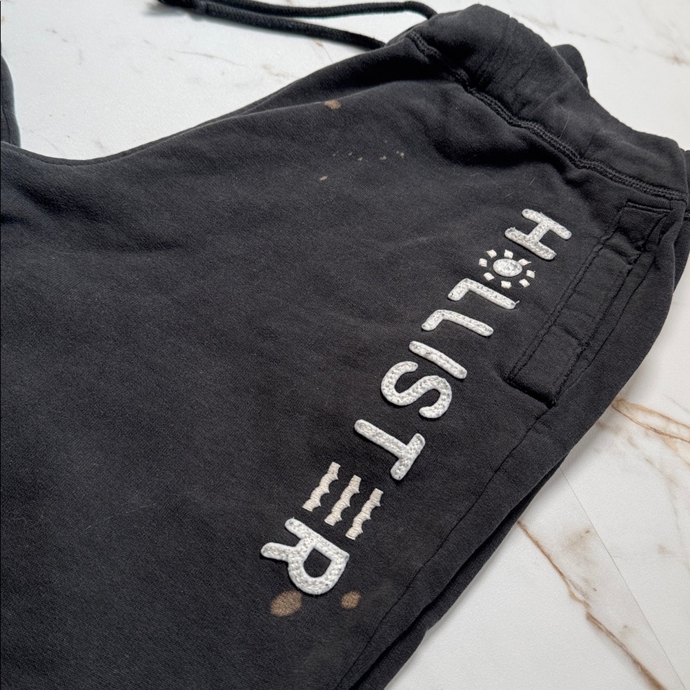 Hollister Y2K Spellout Straight Wide Leg Sweatpants Sz M Distressed Lounge - Picture 2 of 9